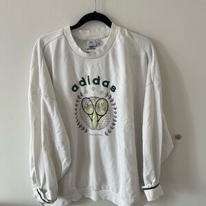 Adidas White Tennis Crewneck
